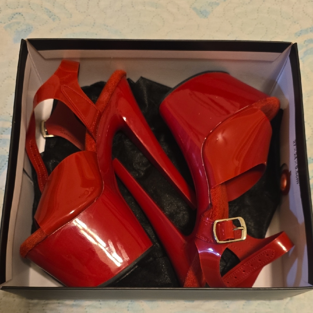 Pleaser Red Platform Heels